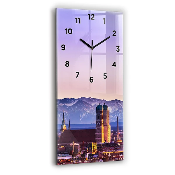 Vertikale Uhr mit motiv Deutsche Alpen München