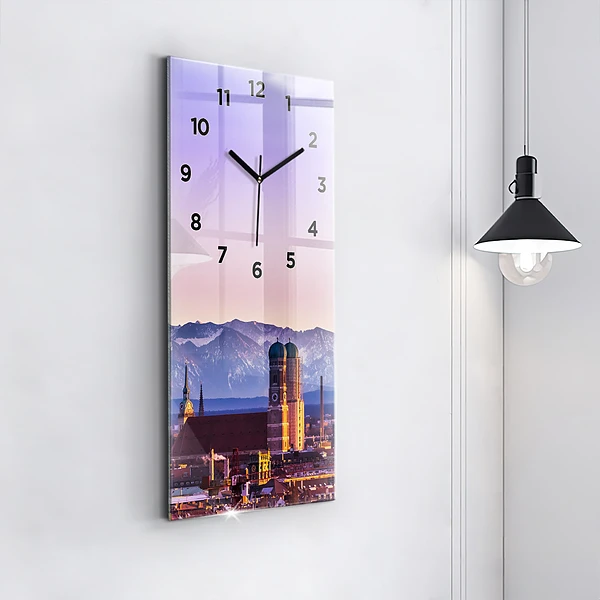 Vertikale Uhr mit motiv Deutsche Alpen München