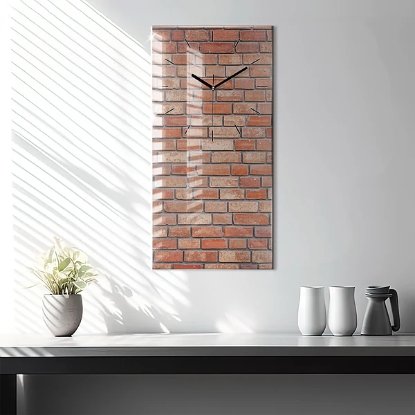 Vertikale Uhr mit motiv Backsteinmauer