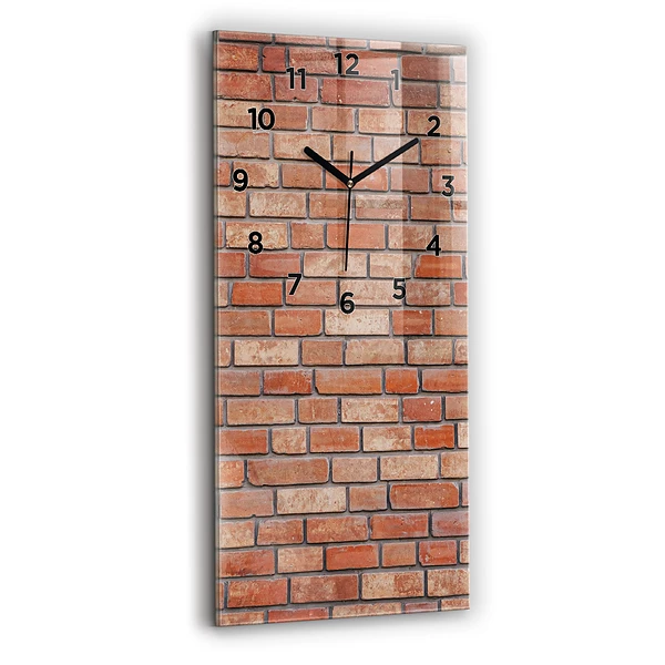 Vertikale Uhr mit motiv Backsteinmauer