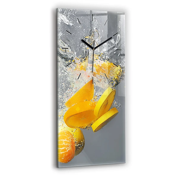 Vertikale Uhr mit motiv Zitrusfrüchte im Wasser