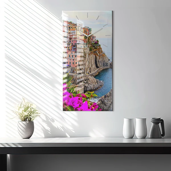 Vertikale Uhr mit motiv Cinque Terre Küste
