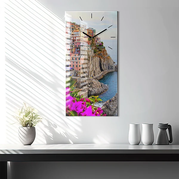 Vertikale Uhr mit motiv Cinque Terre Küste