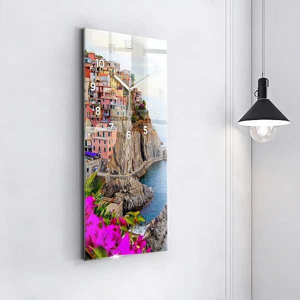 Vertikale Uhr mit motiv Cinque Terre Küste