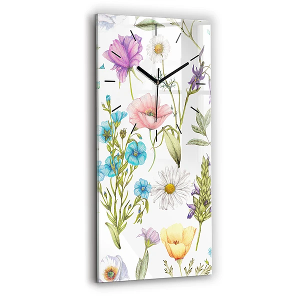 Vertikale Uhr mit motiv Komposition von Blumen