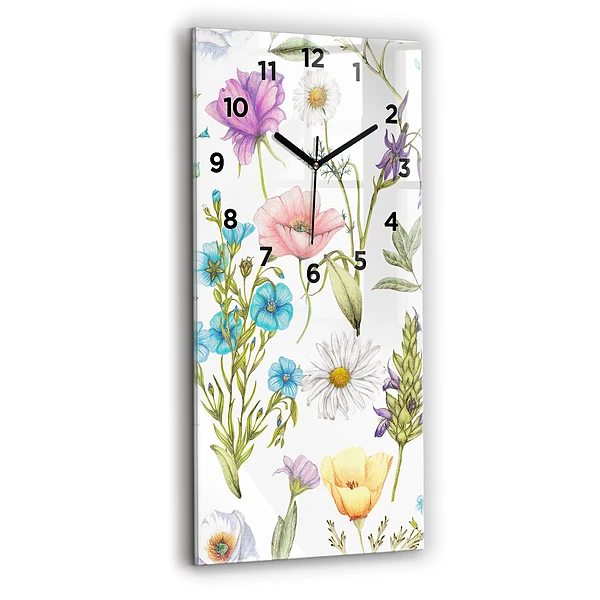 Vertikale Uhr mit motiv Komposition von Blumen
