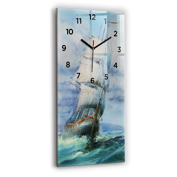 Vertikale Uhr mit motiv Schiff auf dem Wasser