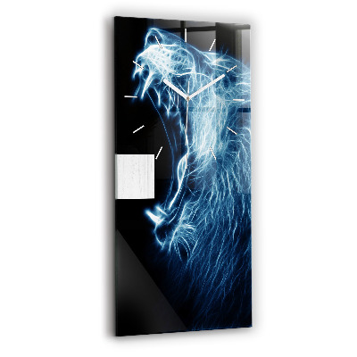 Vertikale Uhr mit motiv Körpersprache eines wilden Löwen