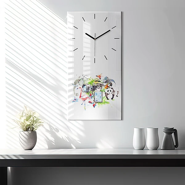 Vertikale Uhr mit motiv Zoologe