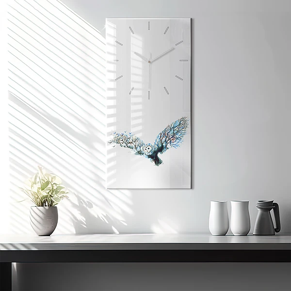 Vertikale Uhr mit motiv Freiheit und die Natur der Vögel