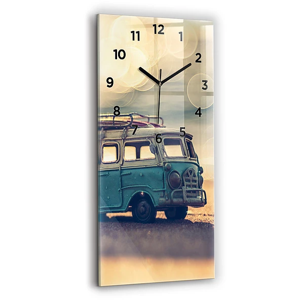 Vertikale Uhr Camper am Strand