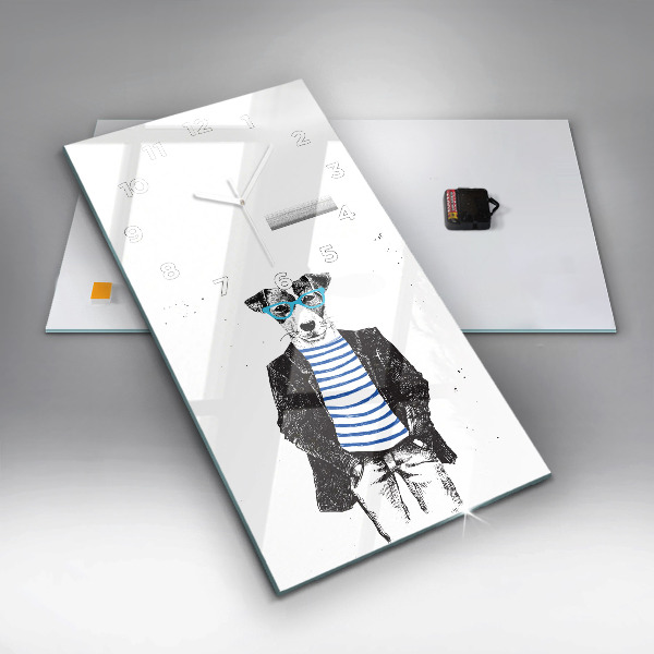 Vertikale Uhr Hund in einem menschlichen Körper