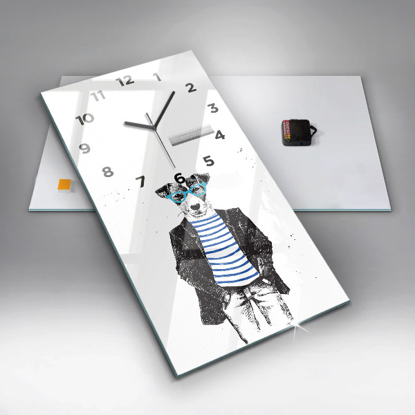 Vertikale Uhr Hund in einem menschlichen Körper