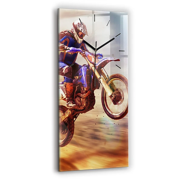 Vertikale Uhr mit motiv Enduro-Motocross
