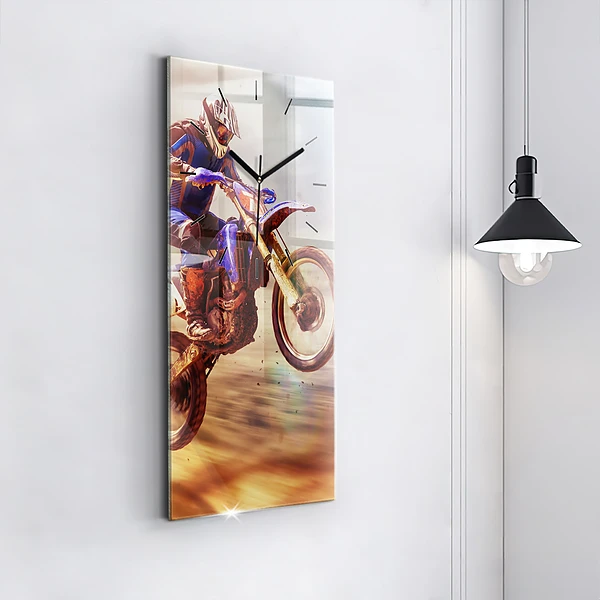 Vertikale Uhr mit motiv Enduro-Motocross