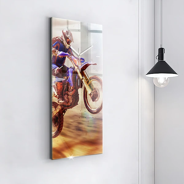 Vertikale Uhr mit motiv Enduro-Motocross
