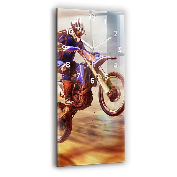 Vertikale Uhr mit motiv Enduro-Motocross