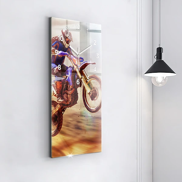 Vertikale Uhr mit motiv Enduro-Motocross