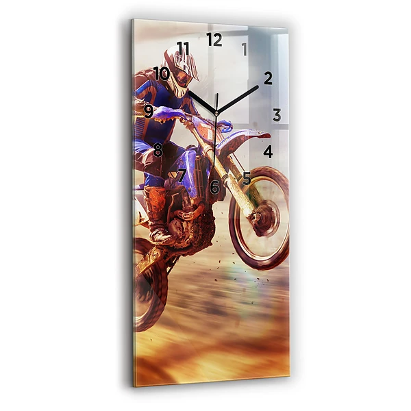 Vertikale Uhr mit motiv Enduro-Motocross