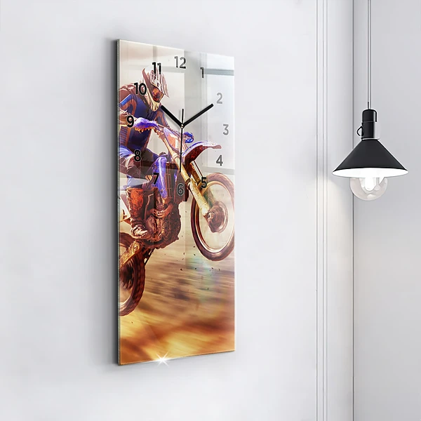 Vertikale Uhr mit motiv Enduro-Motocross