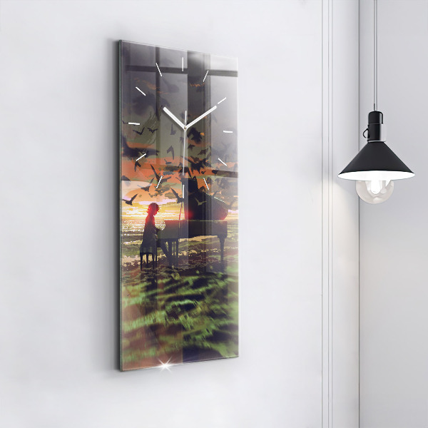 Vertikale Uhr mit motiv Konzert am Strand