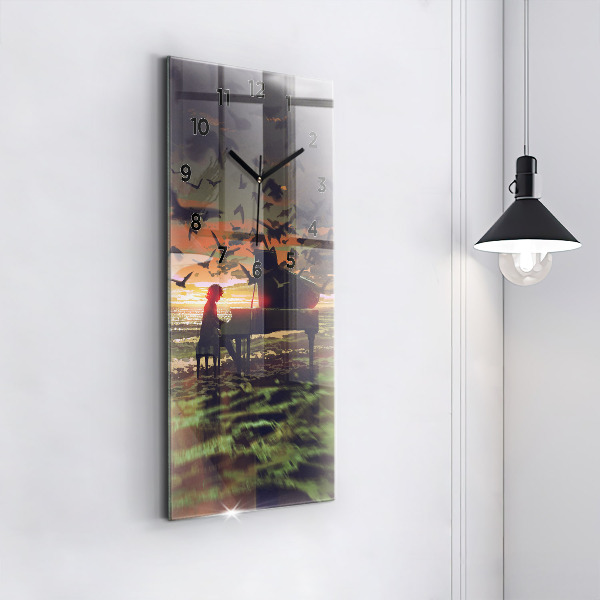 Vertikale Uhr mit motiv Konzert am Strand