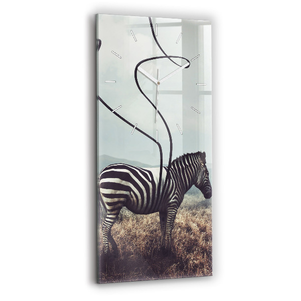 Vertikale Uhr mit motiv Zebra - Abstraktion