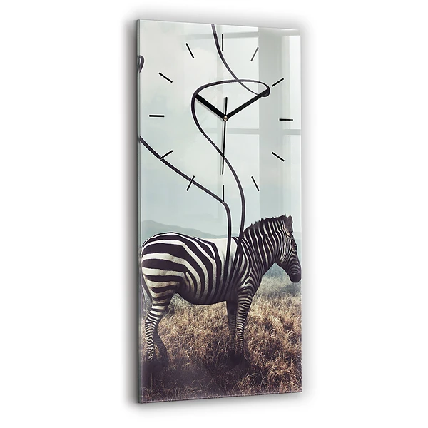 Vertikale Uhr mit motiv Zebra - Abstraktion