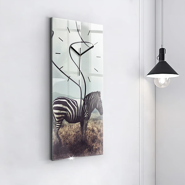 Vertikale Uhr mit motiv Zebra - Abstraktion