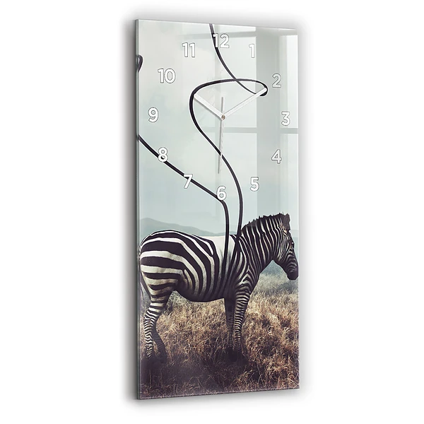 Vertikale Uhr mit motiv Zebra - Abstraktion