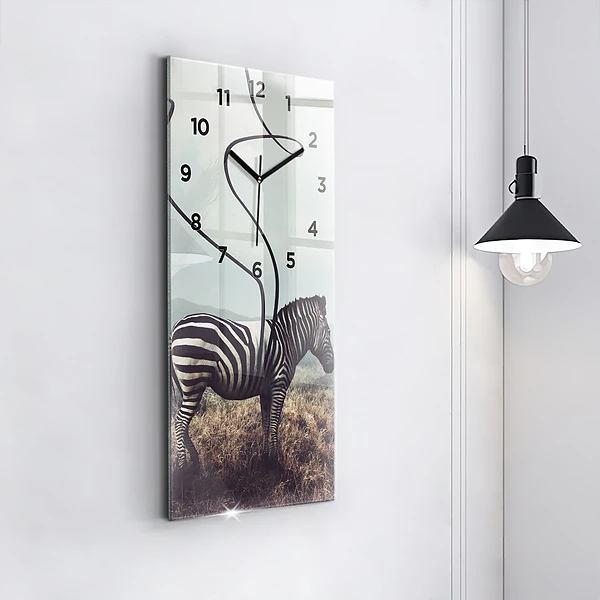 Vertikale Uhr mit motiv Zebra - Abstraktion