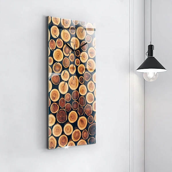 Vertikale Uhr mit motiv Holz