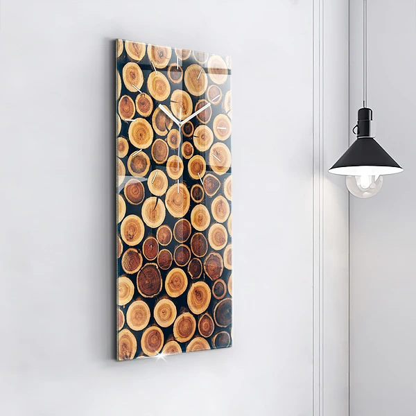 Vertikale Uhr mit motiv Holz