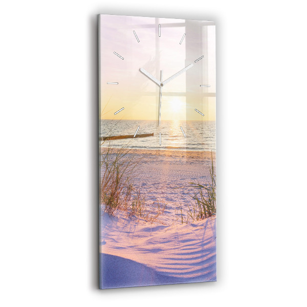 Vertikale Uhr mit motiv Polnischer Sonnenuntergang am Meer