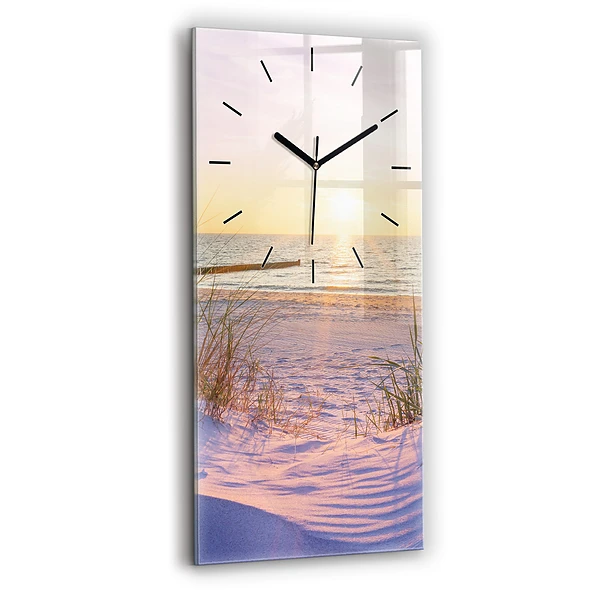 Vertikale Uhr mit motiv Polnischer Sonnenuntergang am Meer