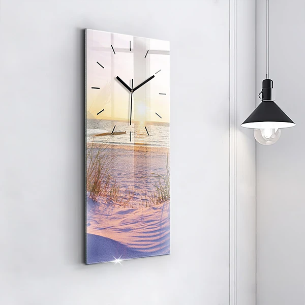 Vertikale Uhr mit motiv Polnischer Sonnenuntergang am Meer