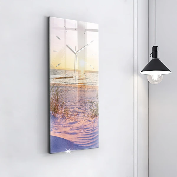 Vertikale Uhr mit motiv Polnischer Sonnenuntergang am Meer