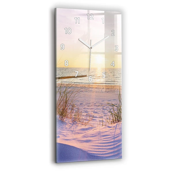 Vertikale Uhr mit motiv Polnischer Sonnenuntergang am Meer