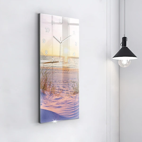 Vertikale Uhr mit motiv Polnischer Sonnenuntergang am Meer