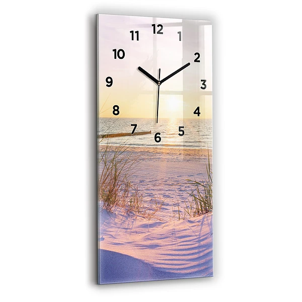 Vertikale Uhr mit motiv Polnischer Sonnenuntergang am Meer