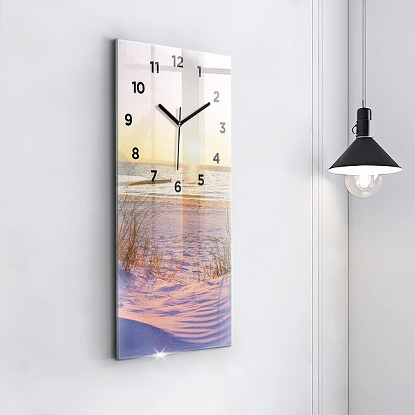 Vertikale Uhr mit motiv Polnischer Sonnenuntergang am Meer