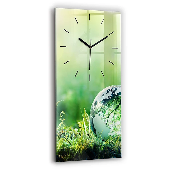Vertikale Uhr mit motiv Weltkugel