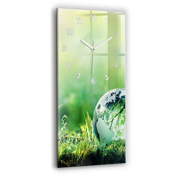 Vertikale Uhr mit motiv Weltkugel
