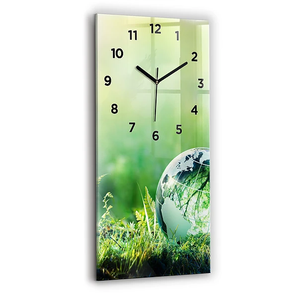 Vertikale Uhr mit motiv Weltkugel