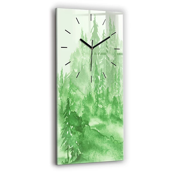 Vertikale Uhr mit motiv Gemälde eines grünen Waldes