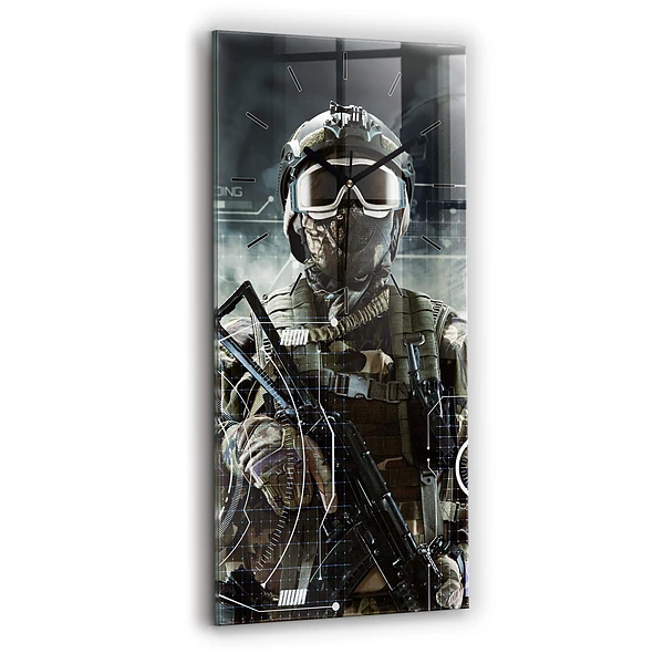 Vertikale Uhr Soldat mit einem Gewehr
