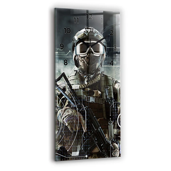 Vertikale Uhr Soldat mit einem Gewehr