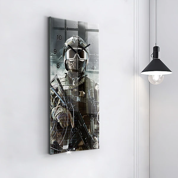 Vertikale Uhr Soldat mit einem Gewehr