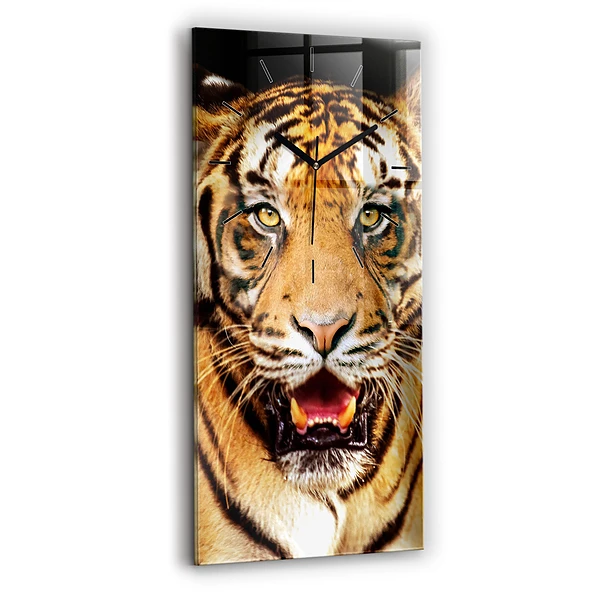 Vertikale Uhr mit motiv Tiger - wildes Auge