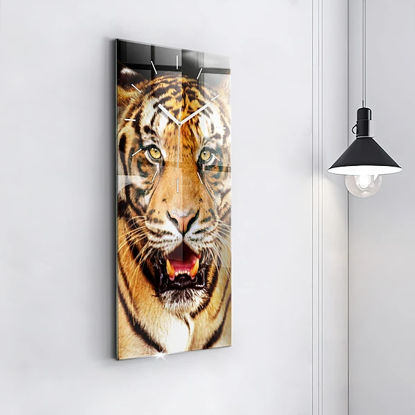 Vertikale Uhr mit motiv Tiger - wildes Auge